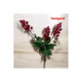 Yenigeldi 4 Adet 3 Dallı Yapraklı 60 Cm Kokina Ve Yapraklı Yılbaşı Süsü Gün Işığı Ledli
