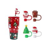 Yenigeldi 4 Adet Yılbaşı Pipet Kapak Kapağı 10mm Yılbaşı Tumbler Kapak Toz Geçirmez