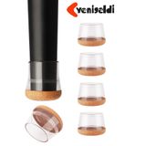 Yenigeldi 4 Adet Yuvarlak Sandalye Pabucu (T:2,4cm U:3,0cm) Şeffaf Silikon Kalın Keçeli Sandalye Pabucu