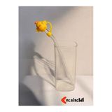 Yenigeldi (6Mm) Silikon Pipet Başlıklı Pipet Ve Kare Uzun Kokteyl Kahve Bardağı