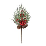 Yenigeldi 70 cm Kokina Yılbaşı Ağacı Süsü - Şans Çiçeği Red Berry Dalı, TSHV21