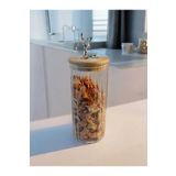 Yenigeldi (9x20 CM) 1 Adet 1000 ml Geyikli Cam Saklama Kavanozu Geyik Başı Gümüş Renk Hava Geçirmez Y-411