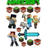 Yenilebilir Şekerli Kağıt Baskısı Cupcake ve Pasta Resim Baskı Minecraft Temalı 27 - 1 Adet