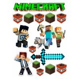 Yenilebilir Şekerli Kağıt Baskısı Cupcake ve Pasta Resim Baskı Minecraft Temalı 27