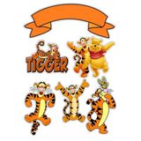 Yenilebilir Şekerli Kağıt Baskısı Cupcake ve Pasta Resim Baskı Tigger Temalı 81