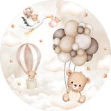 Yenilebilir Yuvarlak Pasta Resim Baskısı 20 cm Şekerli Kağıt Ayıcık Temalı 58