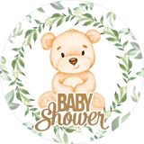 Yenilebilir Yuvarlak Pasta Resim Baskısı 20 cm Şekerli Kağıt Baby Shower Temalı 57 - 1 Adet