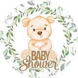 Yenilebilir Yuvarlak Pasta Resim Baskısı 20 cm Şekerli Kağıt Baby Shower Temalı 57