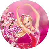 Yenilebilir Yuvarlak Pasta Resim Baskısı 20 cm Şekerli Kağıt Barbie Temalı 14 - 1 Adet