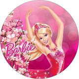 Yenilebilir Yuvarlak Pasta Resim Baskısı 20 Cm Şekerli Kağıt Barbie Temalı 14