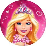 Yenilebilir Yuvarlak Pasta Resim Baskısı 20 Cm Şekerli Kağıt Barbie Temalı 21