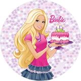 Yenilebilir Yuvarlak Pasta Resim Baskısı 20 Cm Şekerli Kağıt Barbie Temalı 26