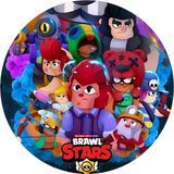 Yenilebilir Yuvarlak Pasta Resim Baskısı 20 cm Şekerli Kağıt Brawl Stars Temalı 145