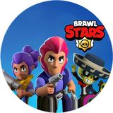Yenilebilir Yuvarlak Pasta Resim Baskısı 20 cm Şekerli Kağıt Brawl Stars Temalı 146