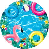 Yenilebilir Yuvarlak Pasta Resim Baskısı 20 cm Şekerli Kağıt Flamingo Temalı 81 - 1 Adet