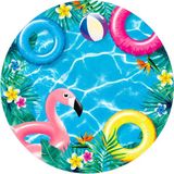 Yenilebilir Yuvarlak Pasta Resim Baskısı 20 cm Şekerli Kağıt Flamingo Temalı 81