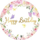 Yenilebilir Yuvarlak Pasta Resim Baskısı 20 cm Şekerli Kağıt Happy Birthday Temalı 61