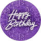Yenilebilir Yuvarlak Pasta Resim Baskısı 20 cm Şekerli Kağıt Happy Birthday Temalı 69 - 1 Adet