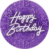 Yenilebilir Yuvarlak Pasta Resim Baskısı 20 cm Şekerli Kağıt Happy Birthday Temalı 69