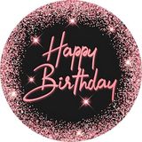 Yenilebilir Yuvarlak Pasta Resim Baskısı 20 cm Şekerli Kağıt Happy Birthday Temalı 70 - 1 Adet