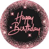 Yenilebilir Yuvarlak Pasta Resim Baskısı 20 cm Şekerli Kağıt Happy Birthday Temalı 70