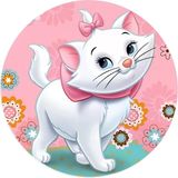 Yenilebilir Yuvarlak Pasta Resim Baskısı 20 cm Şekerli Kağıt Kedi Temalı 09