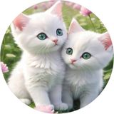 Yenilebilir Yuvarlak Pasta Resim Baskısı 20 cm Şekerli Kağıt Kedi Temalı 101 - 1 Adet