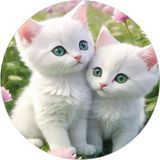 Yenilebilir Yuvarlak Pasta Resim Baskısı 20 cm Şekerli Kağıt Kedi Temalı 101
