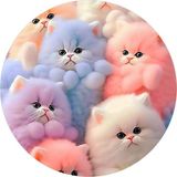 Yenilebilir Yuvarlak Pasta Resim Baskısı 20 cm Şekerli Kağıt Kedi Temalı 99 - 1 Adet