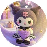 Yenilebilir Yuvarlak Pasta Resim Baskısı 20 Cm Şekerli Kağıt Kuromi Temalı 120