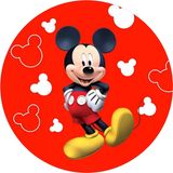 Yenilebilir Yuvarlak Pasta Resim Baskısı 20 cm Şekerli Kağıt Mickey Temalı 54