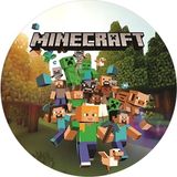 Yenilebilir Yuvarlak Pasta Resim Baskısı 20 cm Şekerli Kağıt Minecraft Temalı 05 - 1 Adet