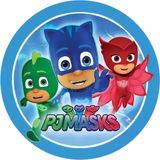 Yenilebilir Yuvarlak Pasta Resim Baskısı 20 Cm Şekerli Kağıt Pjmask Temalı 140