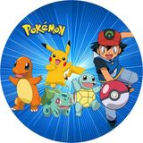 Yenilebilir Yuvarlak Pasta Resim Baskısı 20 cm Şekerli Kağıt Pokemon Temalı 39 - 1 Adet