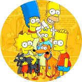 Yenilebilir Yuvarlak Pasta Resim Baskısı 20 cm Şekerli Kağıt Simpsons Temalı 46 - 1 Adet