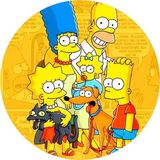 Yenilebilir Yuvarlak Pasta Resim Baskısı 20 cm Şekerli Kağıt Simpsons Temalı 46