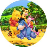 Yenilebilir Yuvarlak Pasta Resim Baskısı 20 cm Şekerli Kağıt Winnie The Pooh Temalı 08 - 1 Adet