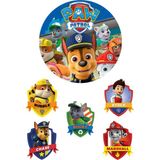 Yenilebilir Yuvarlak Pasta ve Figür Resim Baskısı Şekerli Kağıt Paw Patrol Temalı 18 - 1 Adet