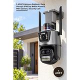 Yenilig 1 Adet 3 Lens Wi‑fi Güvenlik Kamerası – 2.4ghz Kablosuz Bağlantı, Gece Görüşlü IP66 Dış Mekan Kamera, Wıfı Camera, Security Cam