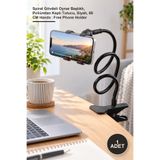 Yenilig 1 Adet Akrobat Telefon Tutucu – Spiral Gövdeli Oynar Başlıklı, Poliüretan Kaplı Tutucu, Siyah, 60 CM Hands‑Free Phone Holder