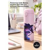 Yenilig 1 Adet Anime Baskılı Termos – Paslanmaz Çelik Matara, Seyahat Okul Ofis Için Kompakt Thermos Bottle