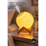 Yenilig 1 Adet Ay Lambası Hava Nemlendirici – 3D Moon Lamp LED Gece Lambası, USB Nemlendirici, Aromaterapi Difüzör