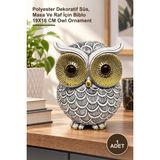 Yenilig 1 Adet Baykuş Figürü – Polyester Dekoratif Süs, Masa ve Raf Için Biblo 19X16 cm Owl Ornament