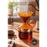 Yenilig 1 Adet Cam Kahve Demleme Seti – Isıya Dayanıklı Cam Pour-Over Kahve Demliği, Manuel Filtre Kahve ve Çay Için, Retro Tasarım, Coffee Dripper