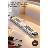 Yenilig 1 Adet CT-2571 Şerit LED Trafosu – 500W 40A Süper Slim Fansız 220V IP20 LED Driver Power Supply - 500 W