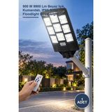 Yenilig 1 Adet CT-4644 Solar LED Sokak Projektör – 900 W 9900 Lm Beyaz Işık, Kumandalı, IP65 Solar Floodlight Street Light