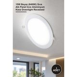 Yenilig 1 Adet CT-5148B LED Slim Panel Spot Armatür – 15W Beyaz (6400K) Sıva Altı Panel Ince Alüminyum Kasa Downlight Recessed