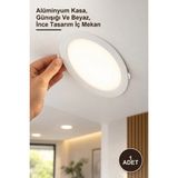 Yenilig 1 Adet CT-5148G CT-5148 Slim Sıva Altı 15W LED Panel Spot Armatür – Alüminyum Kasa, Günışığı ve Beyaz, Ince Tasarım Iç Mekan