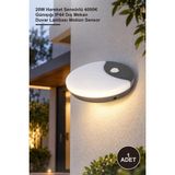 Yenilig 1 Adet CT-7092 Sıva Üstü LED Bahçe Armatür – 20W Hareket Sensörlü 4000K Günışığı IP44 Dış Mekan Duvar Lambası Motion Sensor