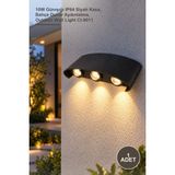 Yenilig 1 Adet CT-8011G Dış Mekan LED Aplik – 10W Günışığı IP64 Siyah Kasa, Bahçe Duvar Aydınlatma, Outdoor Wall Light CT-8011